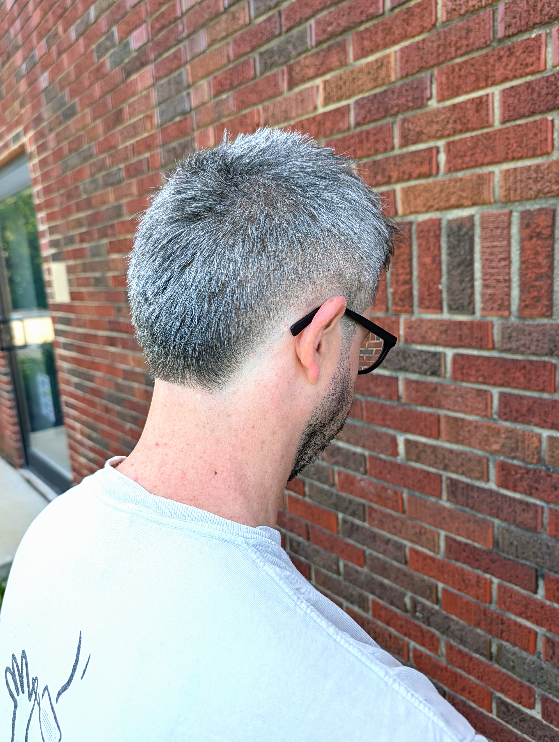 A crisp silver taper, shot at the chair and posted from SalonFawn.